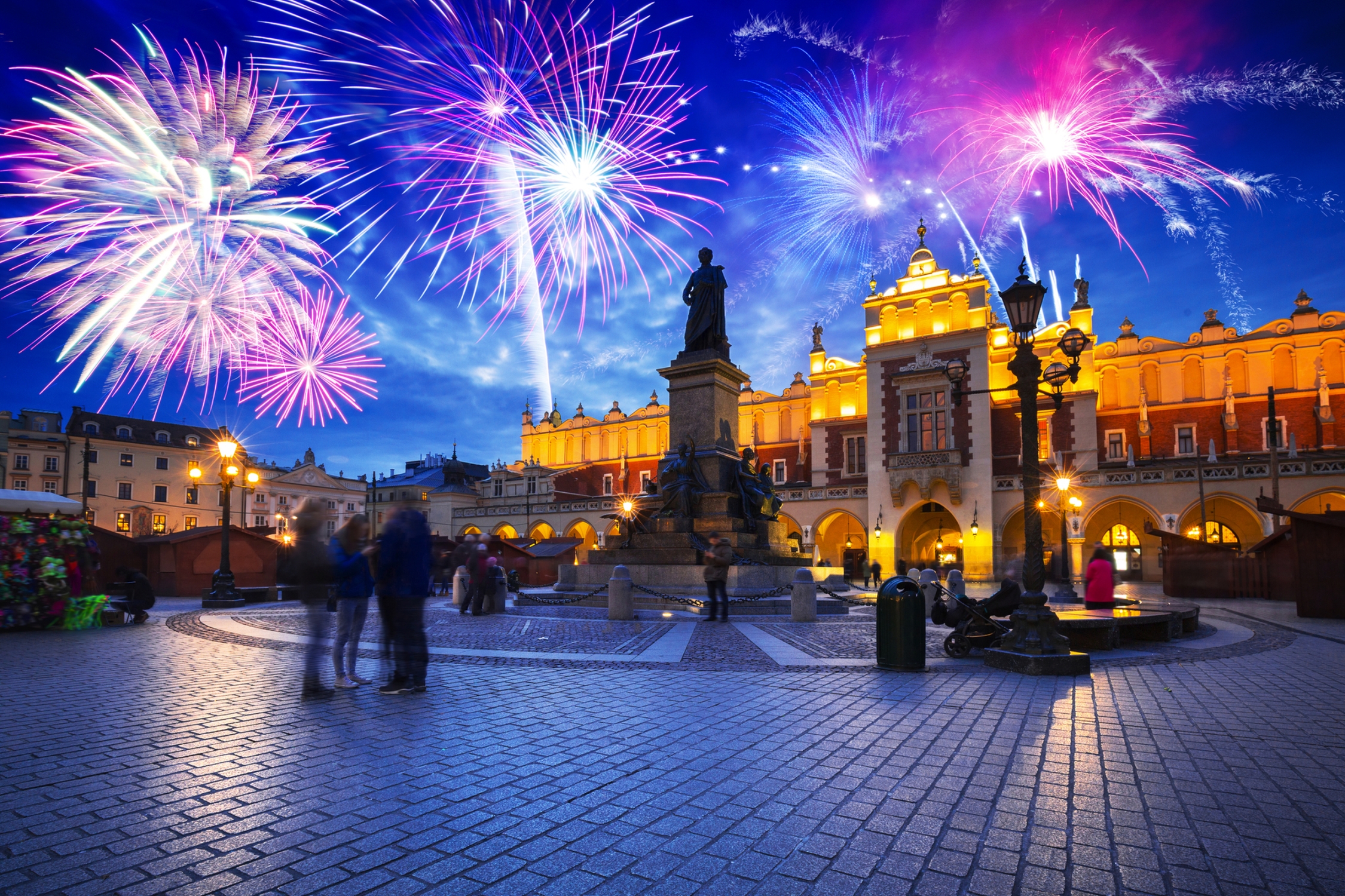 Silvester in Krakau, Polen