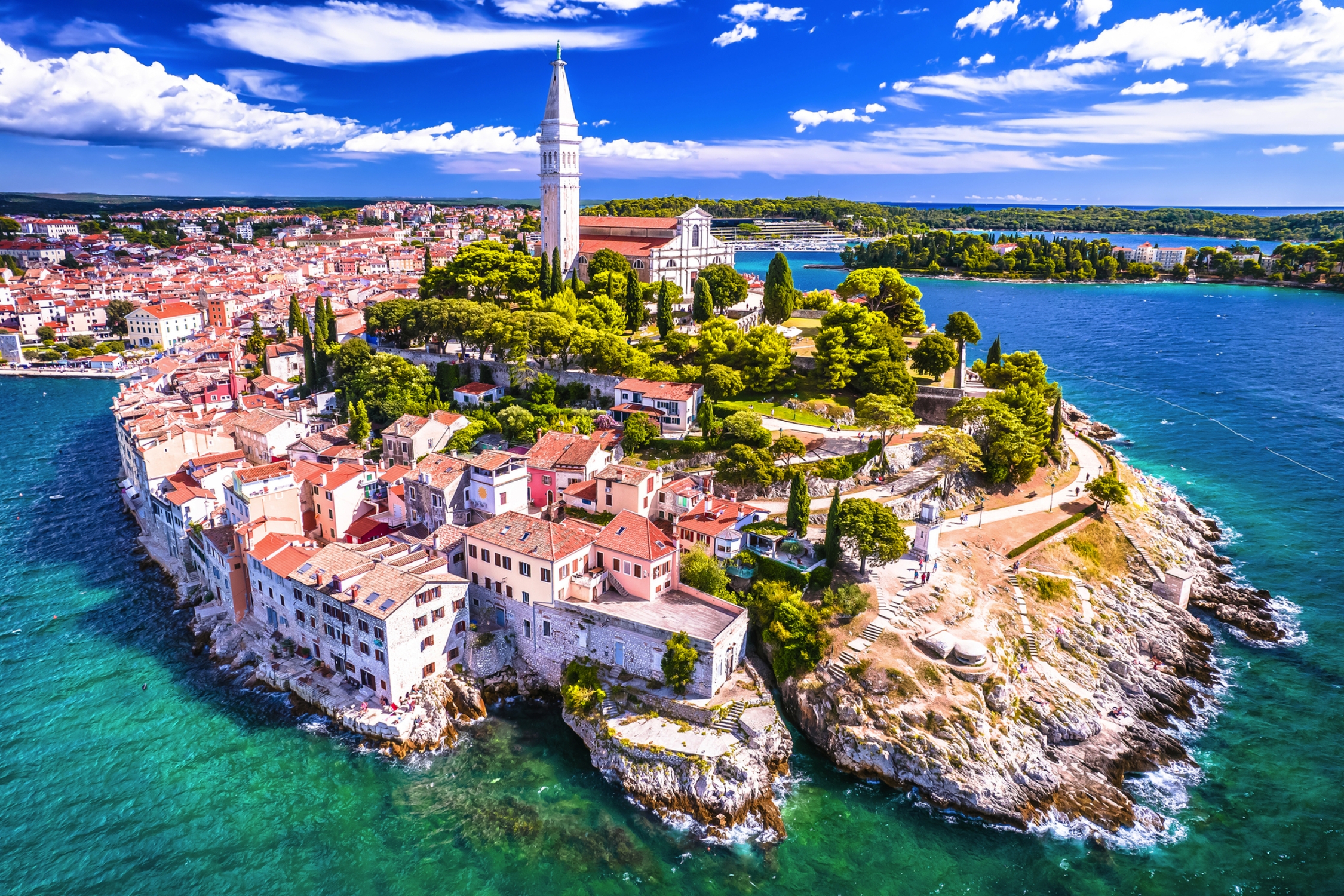 Luftpanorama der Altstadt von Rovinj